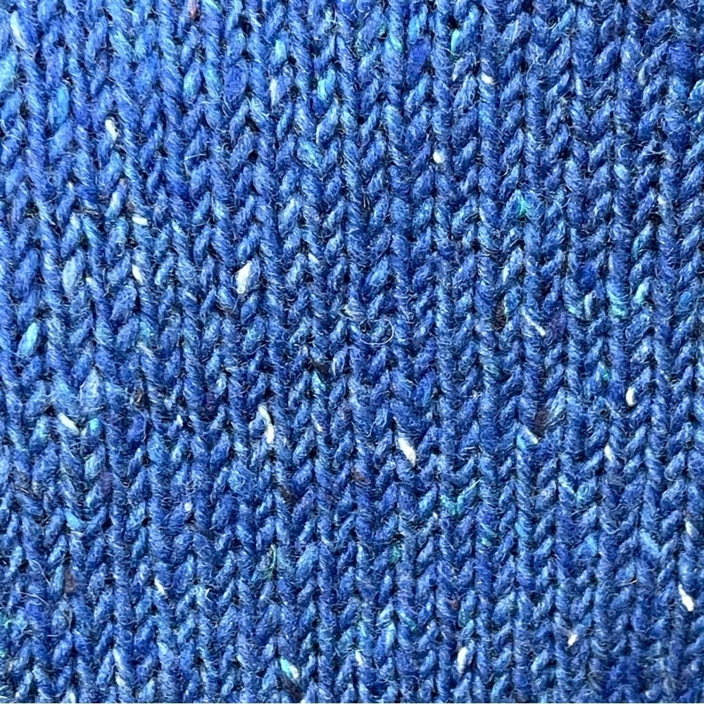 Rossan Knitwear Donegal Irish Roll Neck Blue Knit Long Sleeve Sweater 100% Wool - Picture 6 of 6